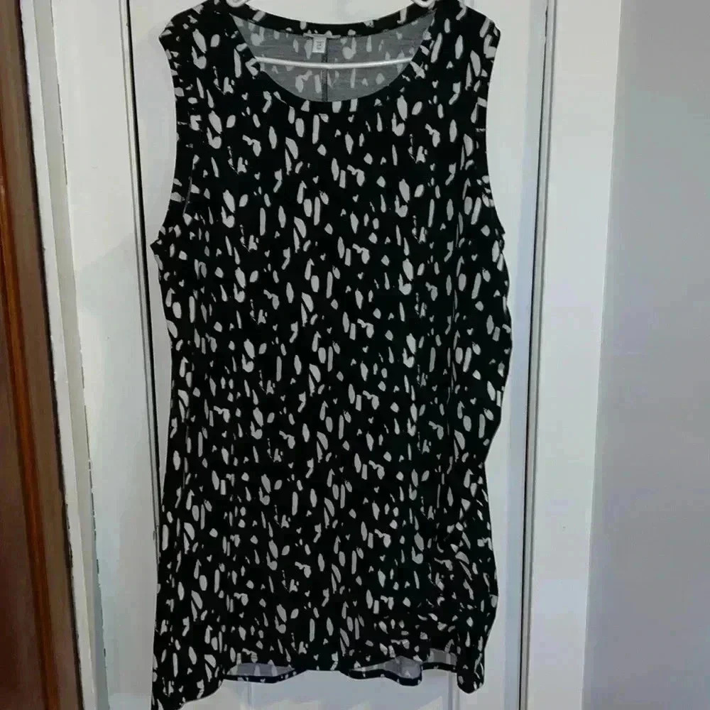 Nine West Black and White Womens Knit Sleeveless Dress B13